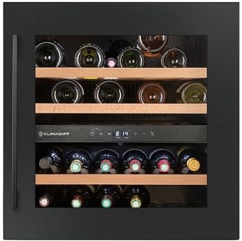Racitor de vin incorporabil in coloana CBI36DBM-sticla mata, 36 sticle, 2 zone CLIMADIFF